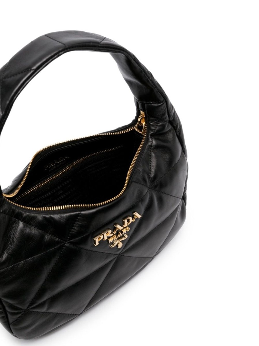 Donna PRADA | Borsa A Spalla Trapuntata Con Placca Logo