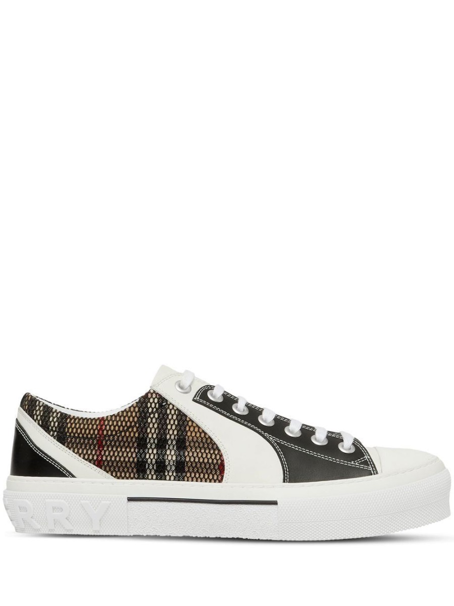 Uomo BURBERRY | Sneaker Bassa In Rete Con Motivo Vintage Check