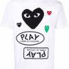 Uomo COMME DES GARÇONS PLAY | T-Shirt In Cotone Bianco Con Stampa Logo A Cuore