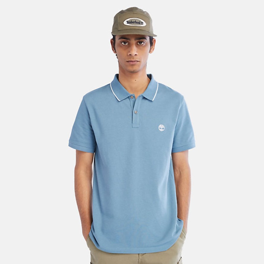 Uomo TIMBERLAND | Polo In Piquet Blu Millers River