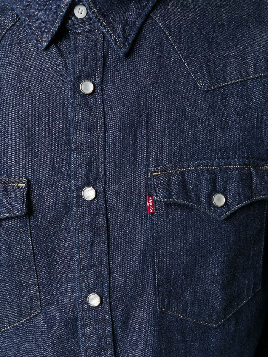 Uomo LEVI'S | Camicia In Denim Barstow Western Di Cotone Blu Scuro