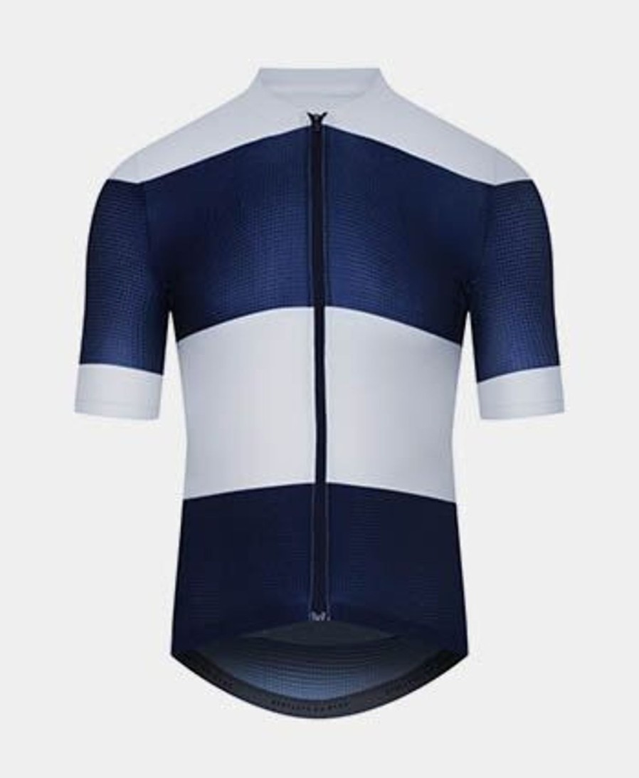 Uomo CAFÉ DU CYCLISTE | Maglia Ciclismo Ultraleggera Angeline A Righe Blu/Bianche