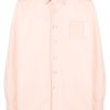 Uomo RAF SIMONS | Maglia Rosa A Maniche Lunghe Con Patch Logo