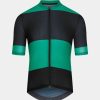 Uomo CAFÉ DU CYCLISTE | Maglia Ciclismo Ultraleggera Angeline A Righe Nere/Verdi