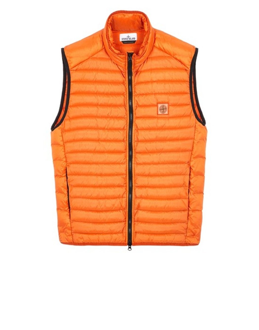 Uomo STONE ISLAND | Gilet Arancione Con Logo Frontale