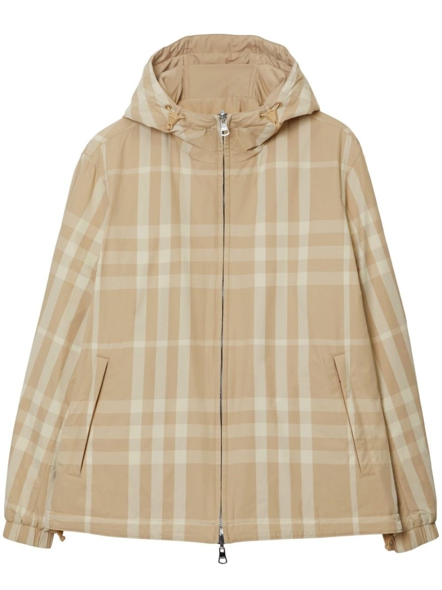 Donna BURBERRY | Giacca Con Cappuccio In Fantasia Vintage Check