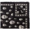 Uomo ALEXANDER MCQUEEN | Foulard In Misto Seta Nera Con Stampa Teschio