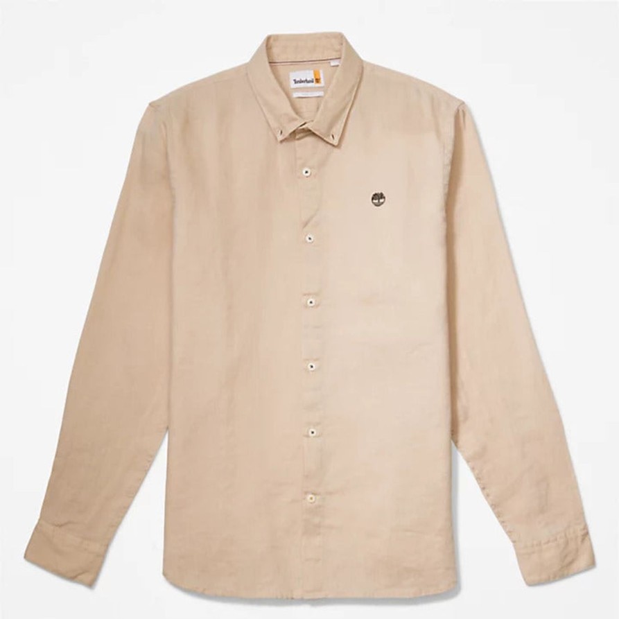 Uomo TIMBERLAND | Camicia In Lino Slim Fit Beige