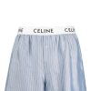 Uomo CÉLINE | Boxer In Seta A Righe Con Logo In Vita