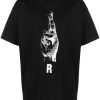 Uomo RAF SIMONS | T-Shirt A Maniche Corte Con Segno Della Mano