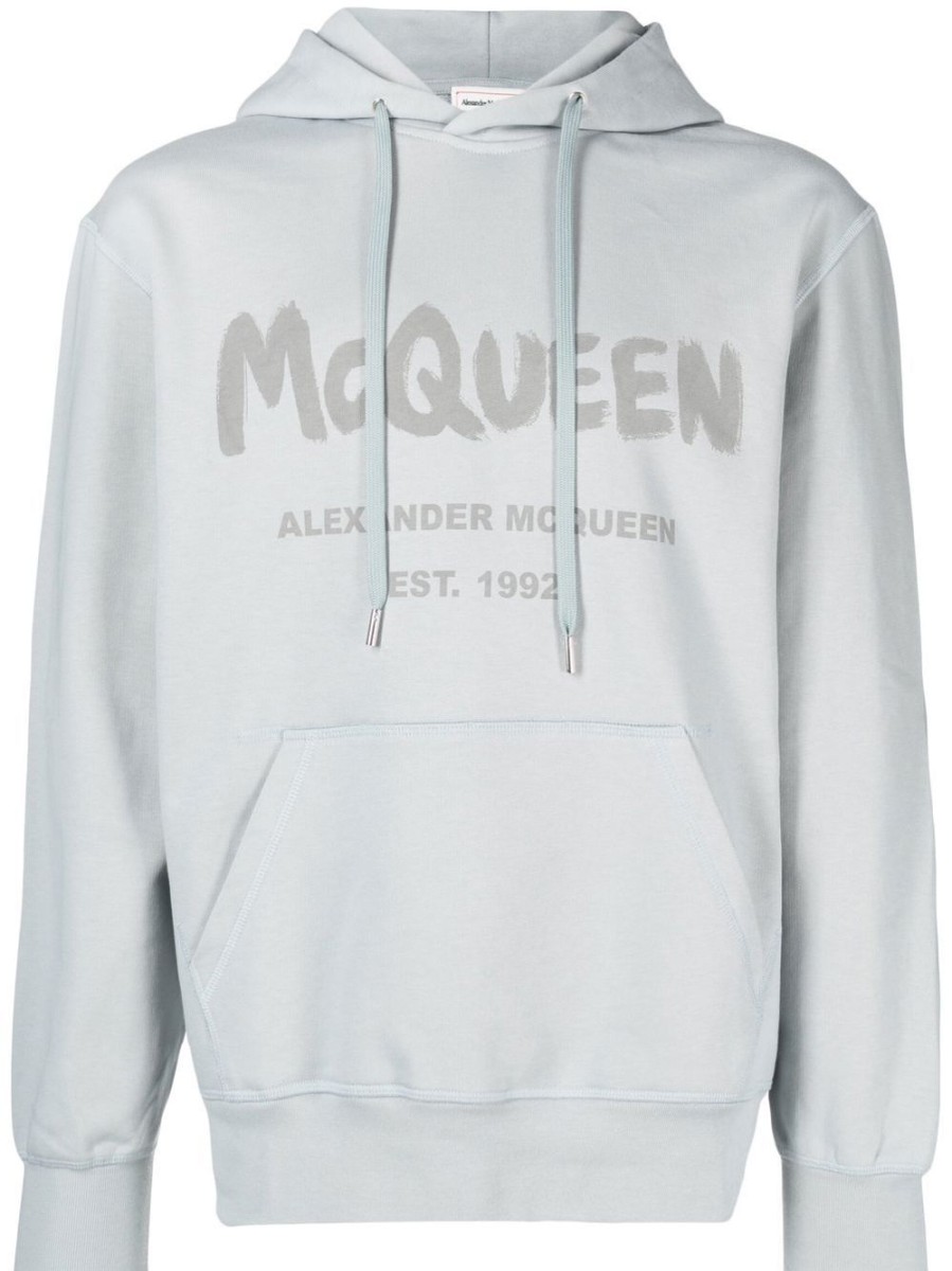 Uomo ALEXANDER MCQUEEN | Felpa Con Coulisse Stampa Logo