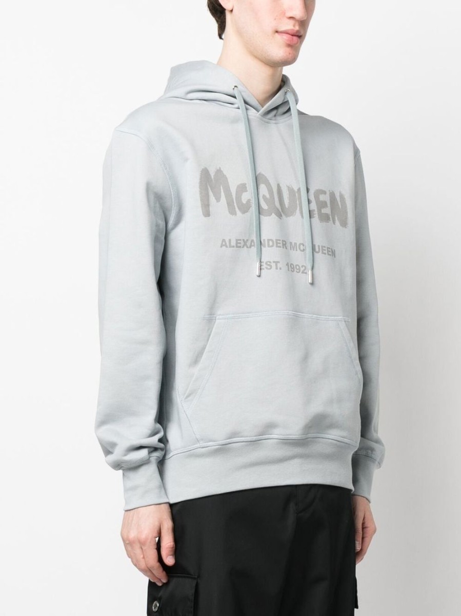 Uomo ALEXANDER MCQUEEN | Felpa Con Coulisse Stampa Logo