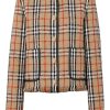 Donna BURBERRY | Giacca Senza Collo In Boucle Vintage Check