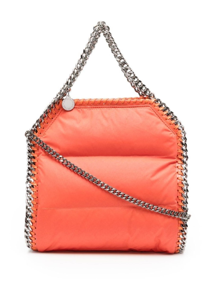 Donna STELLA McCARTNEY | Mini Borsa Trapuntata Falabella In Poliestere Riciclato Arancione