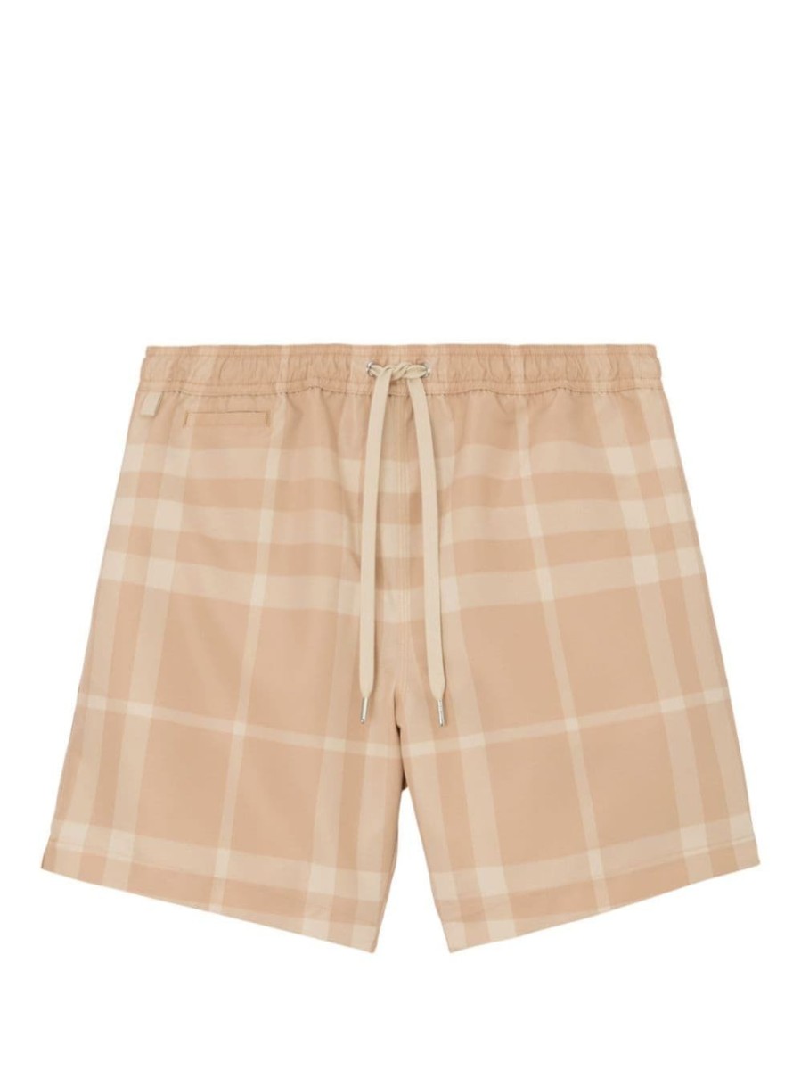 Uomo BURBERRY | Boxer Da Mare Con Coulisse E Stampa Check