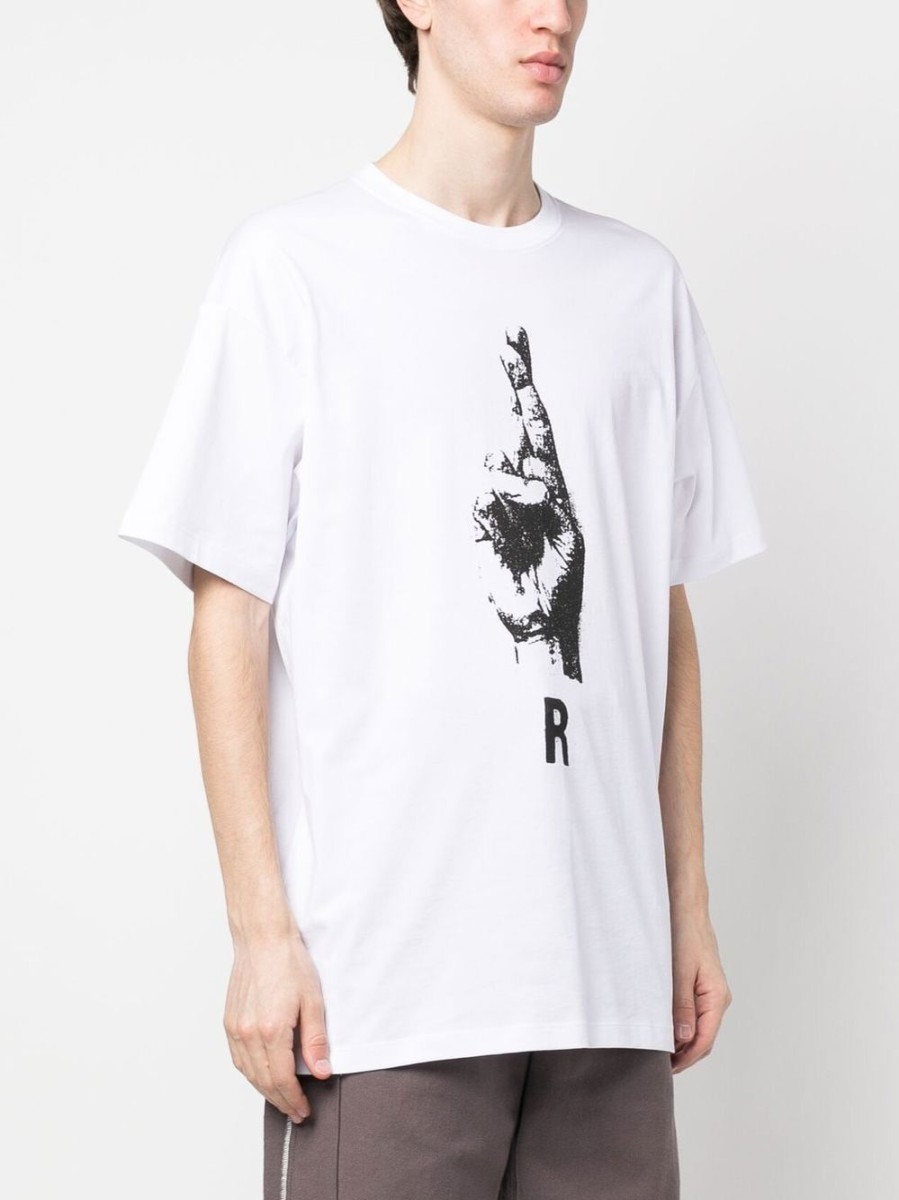 Uomo RAF SIMONS | T-Shirt Con Stampa Di Segni Di Mano