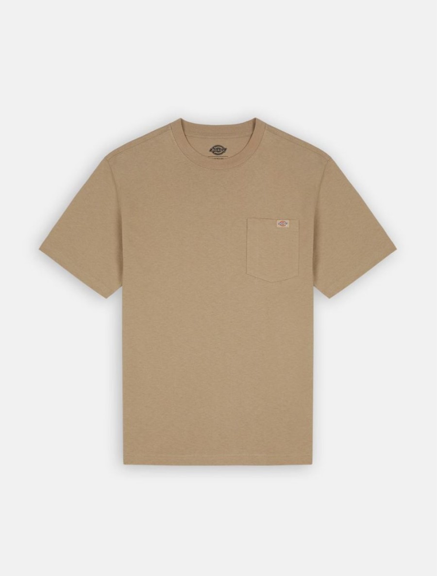 Uomo DICKIES | T-Shirt Porterdale Tascabile Beige A Maniche Corte