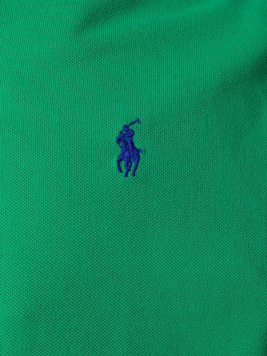 Uomo POLO RALPH LAUREN | Polo In Cotone Verde Prato Con Logo Ricamato