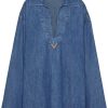 Donna VALENTINO GARAVANI | Top In Denim Cut-Out Con Placca Logo