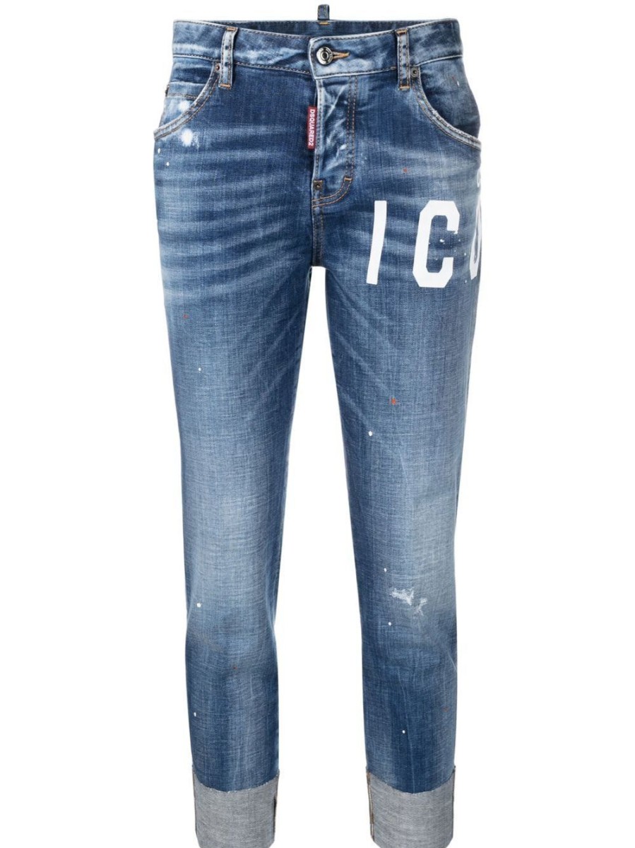 Donna DSQUARED2 | Icon Jeans Cropped Con Risvolto