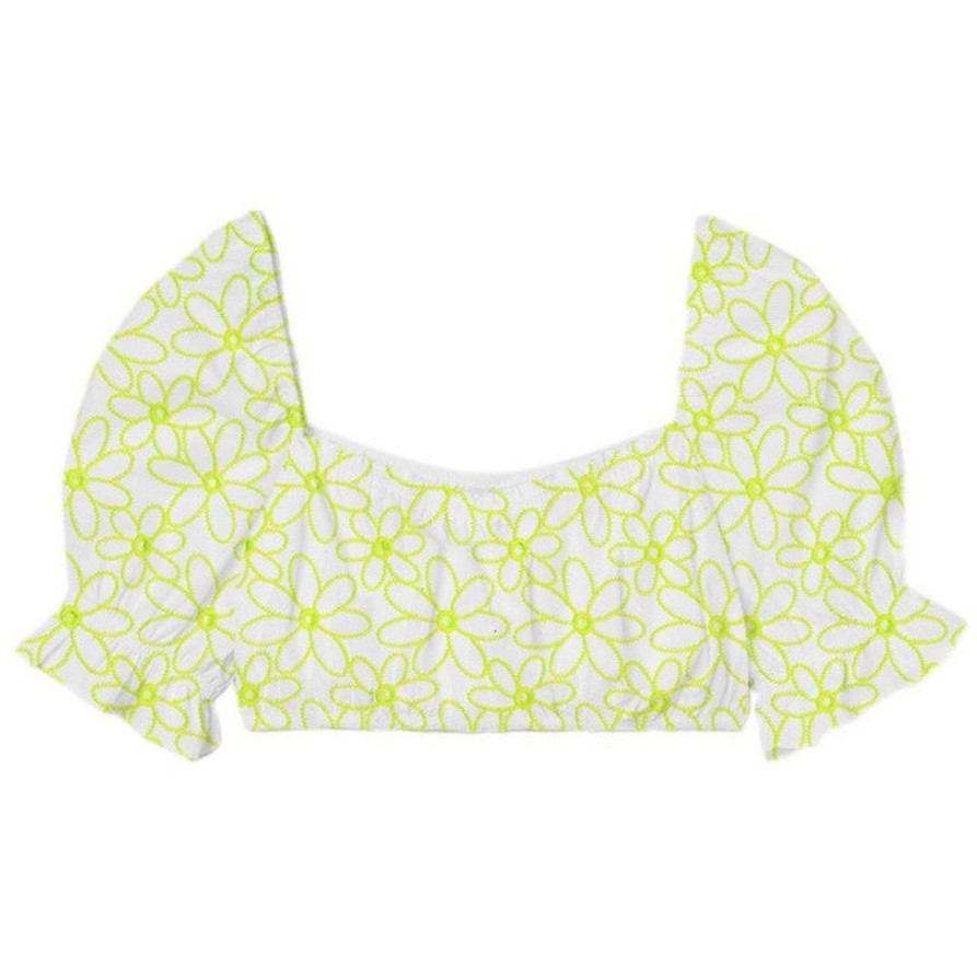 Donna MC2 SAINT BARTH | Crop Top Con Fiori Ricamati