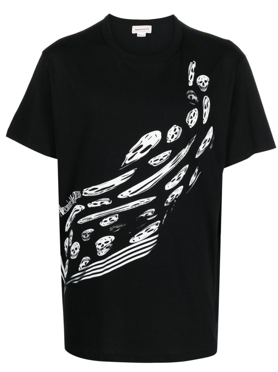 Uomo ALEXANDER MCQUEEN | T-Shirt A Maniche Corte Con Stampa Scheletro