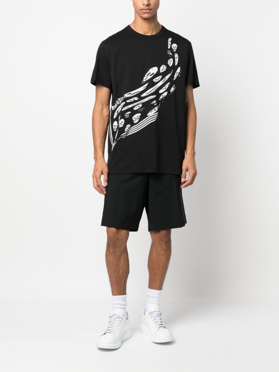 Uomo ALEXANDER MCQUEEN | T-Shirt A Maniche Corte Con Stampa Scheletro