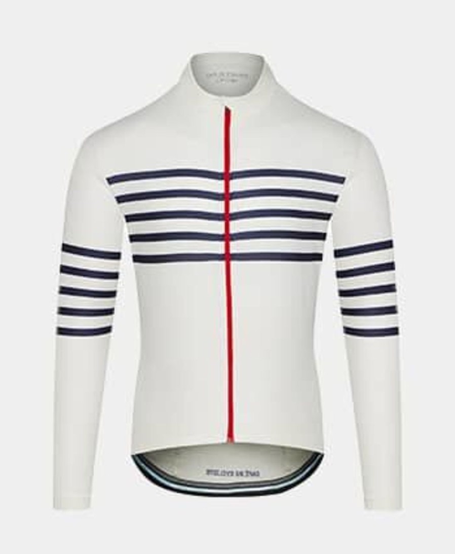 Sport CAFÉ DU CYCLISTE | Maglia Da Ciclismo A Maniche Lunghe Claudette Blu/Bianca