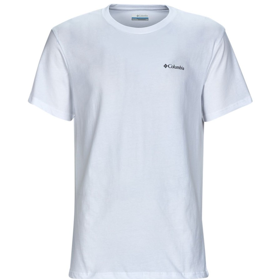 Uomo COLUMBIA | T-Shirt Bianca Con Logo Csc Basic