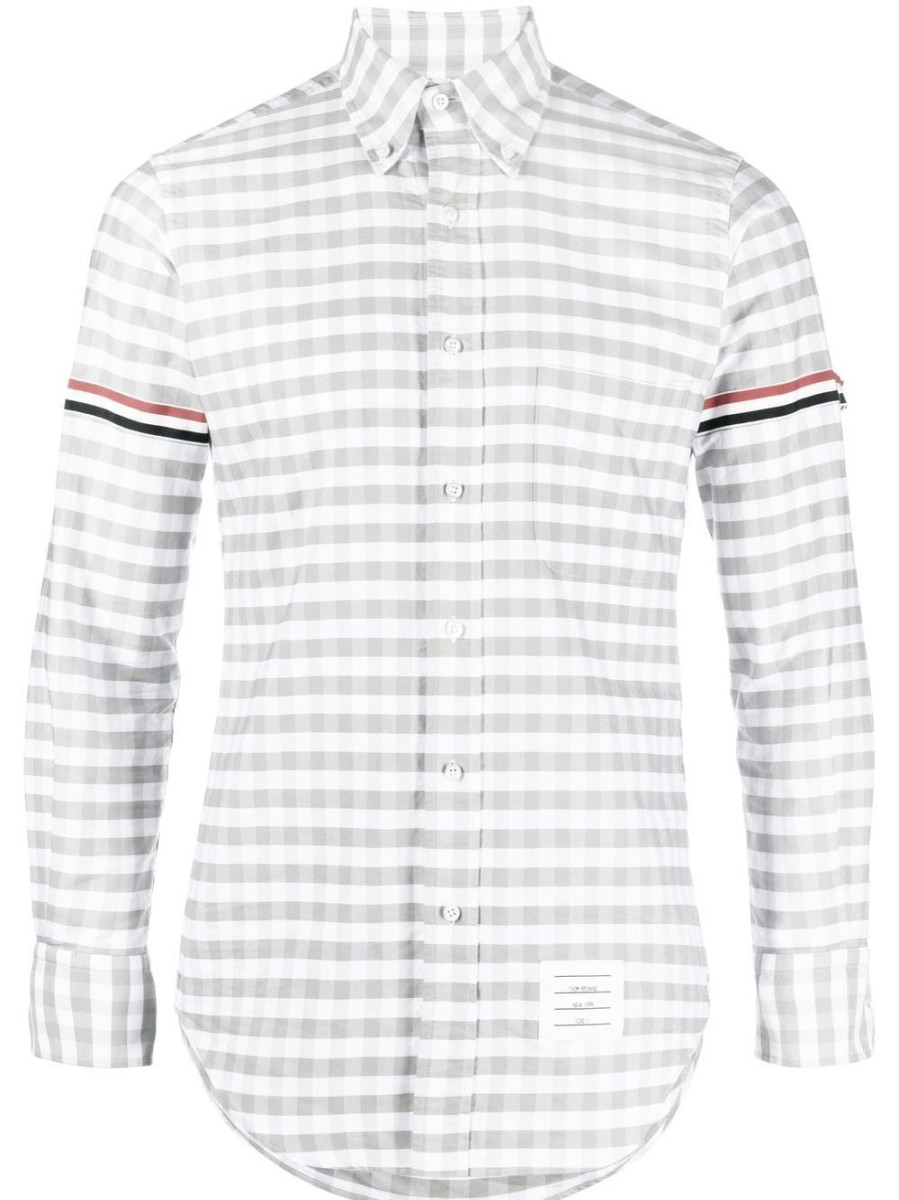 Uomo THOM BROWNE | Camicia Oxford A Quadretti Rwb