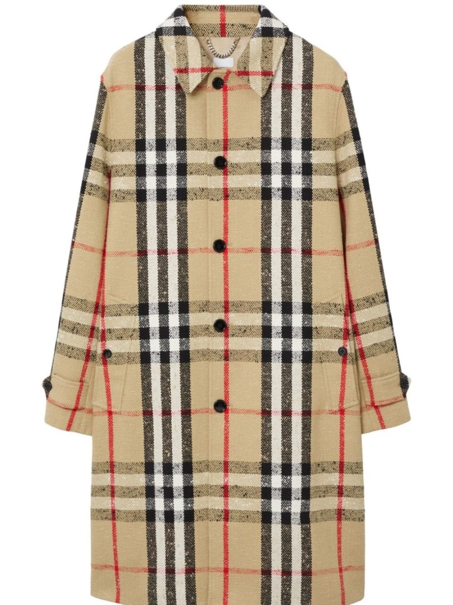 Uomo BURBERRY | Car Coat Boucle A Quadri