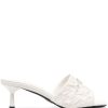 Donna PRADA | Mules In Pelle Con Logo Triangle 70Mm