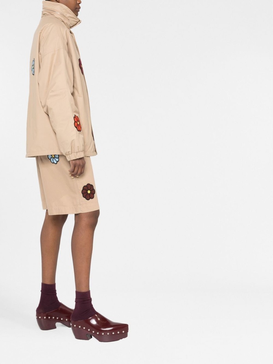 Donna MONCLER x JW ANDERSON | Giacca Con Cappuccio Con Ricamo Floreale In Macrame