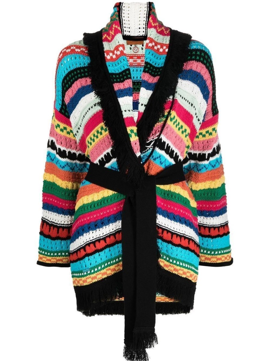 Donna ALANUI | Cardigan Con Stampa A Righe Multicolor