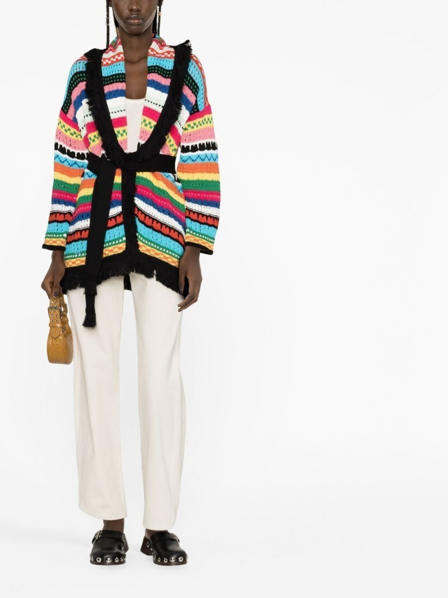 Donna ALANUI | Cardigan Con Stampa A Righe Multicolor