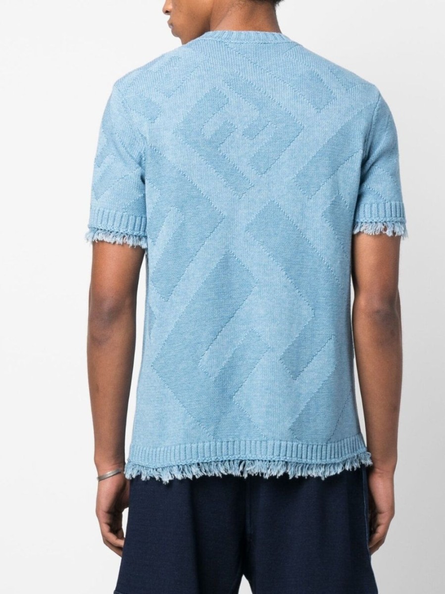 Uomo FENDI | Top In Maglia Jacquard Con Monogramma